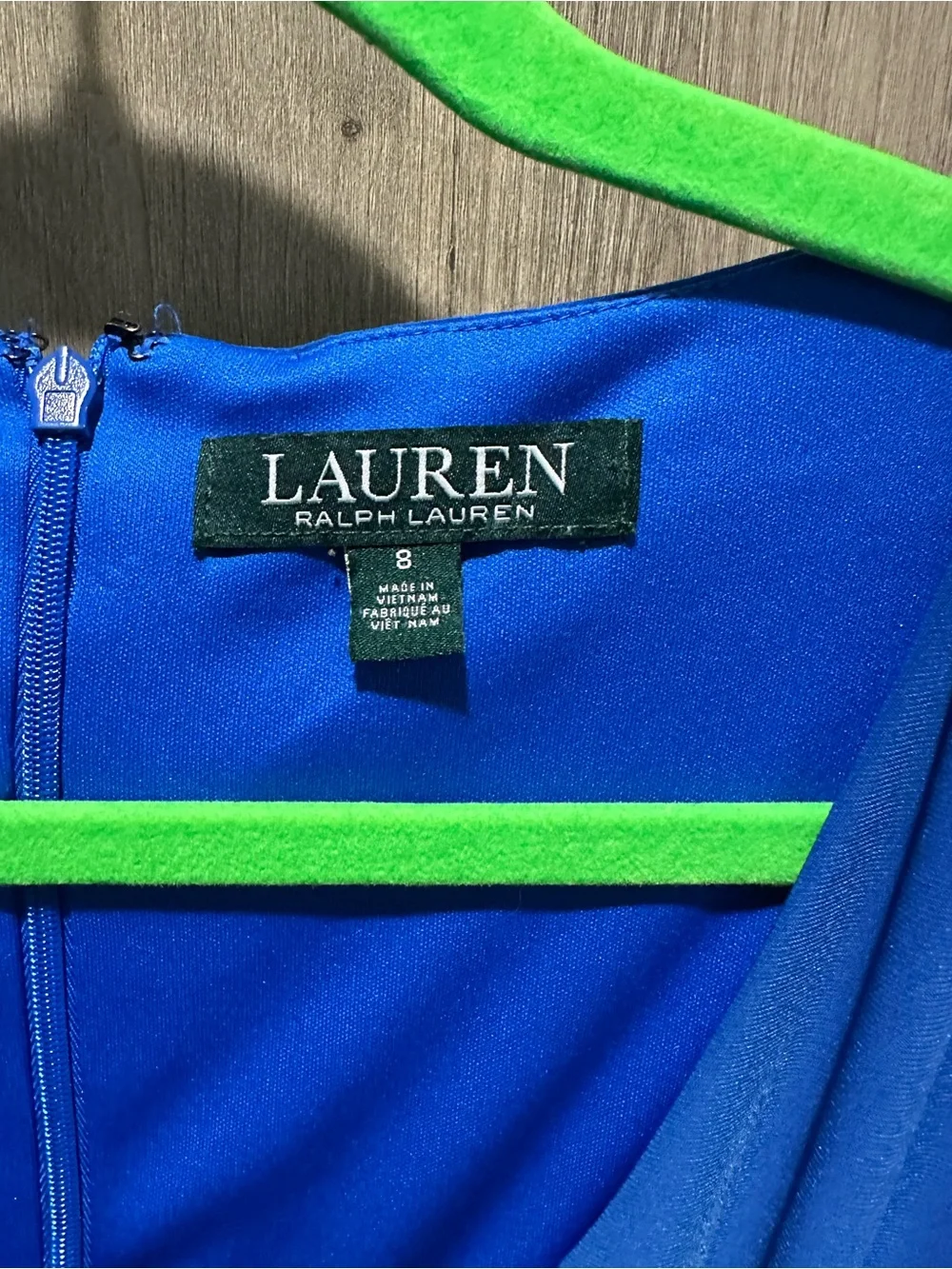 Lauren Ralph Lauren Cobalt Blue Ruched Wrap Dress Size 8